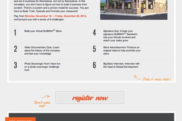 SUBWAY® Global Challenge - How it works page